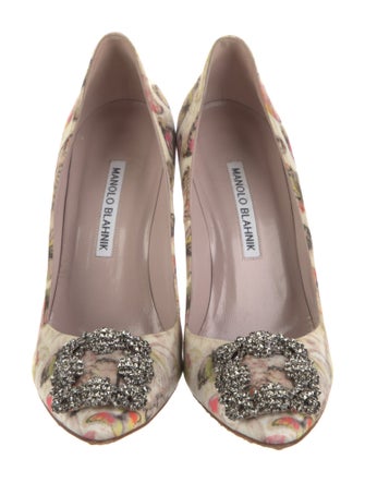 Manolo Blahnik Hangisi Floral Print Pumps