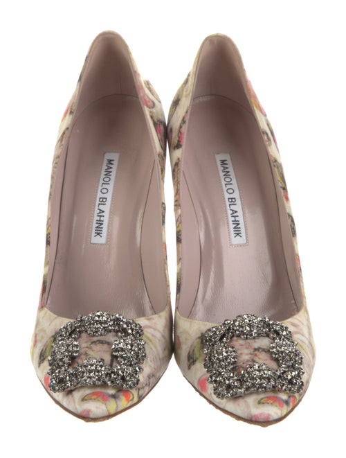 Manolo Blahnik Hangisi Floral Print Pumps