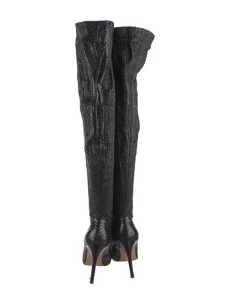 Manolo Blahnik Leather Sock Boots