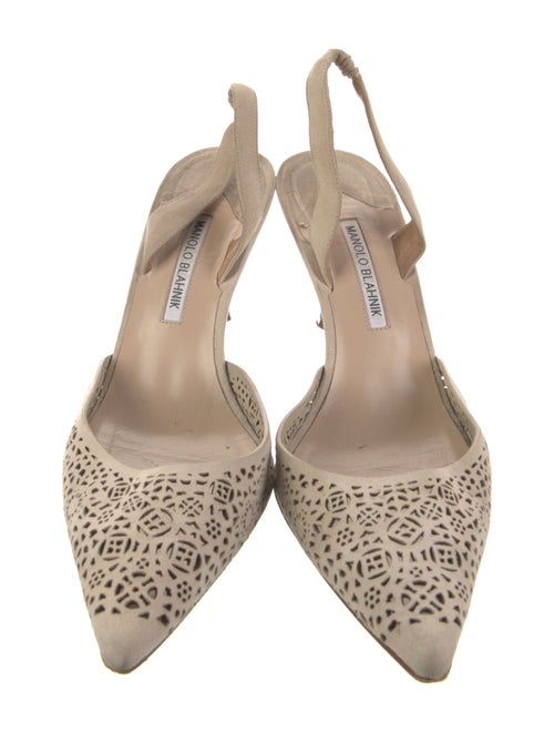 Manolo Blahnik Carolyne Suede Slingback Pumps
