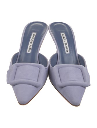 Manolo Blahnik Suede Slides