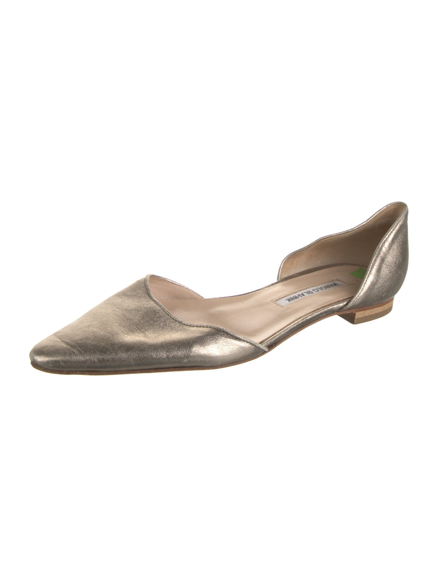 Manolo Blahnik Leather D'Orsay Flats
