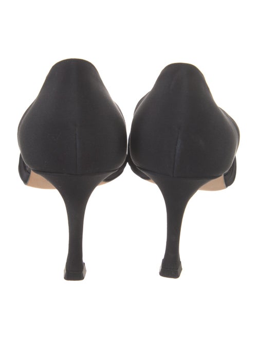Manolo Blahnik Satin Crystal Embellishments D'Orsay Pumps