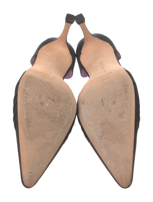 Manolo Blahnik Satin Crystal Embellishments D'Orsay Pumps