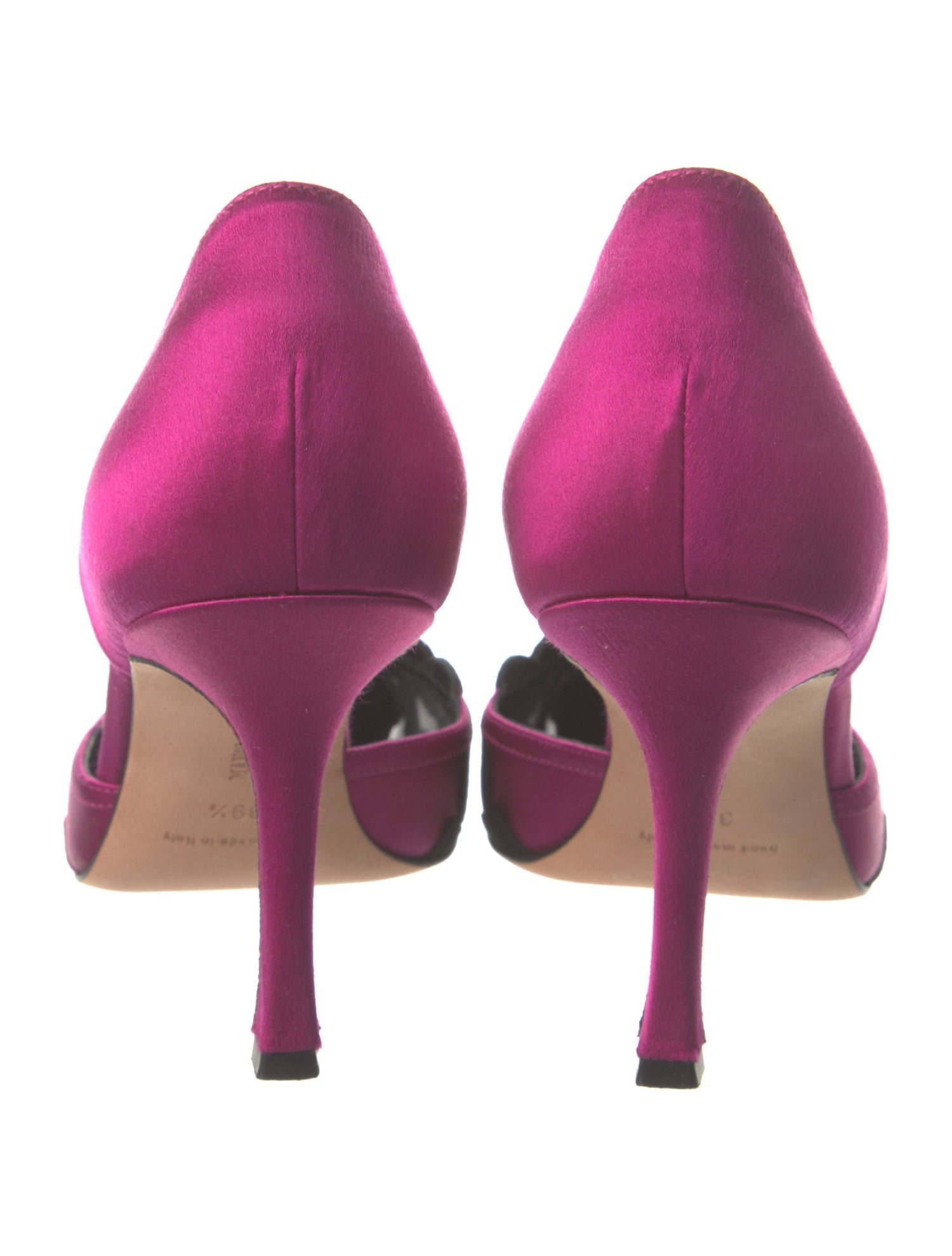 Manolo Blahnik Satin Crystal Embellishments D'Orsay Pumps