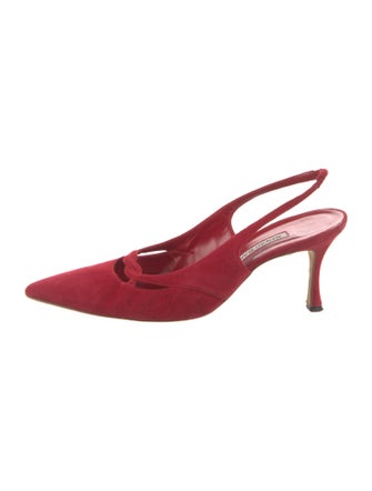 Manolo Blahnik Suede Slingback Pumps
