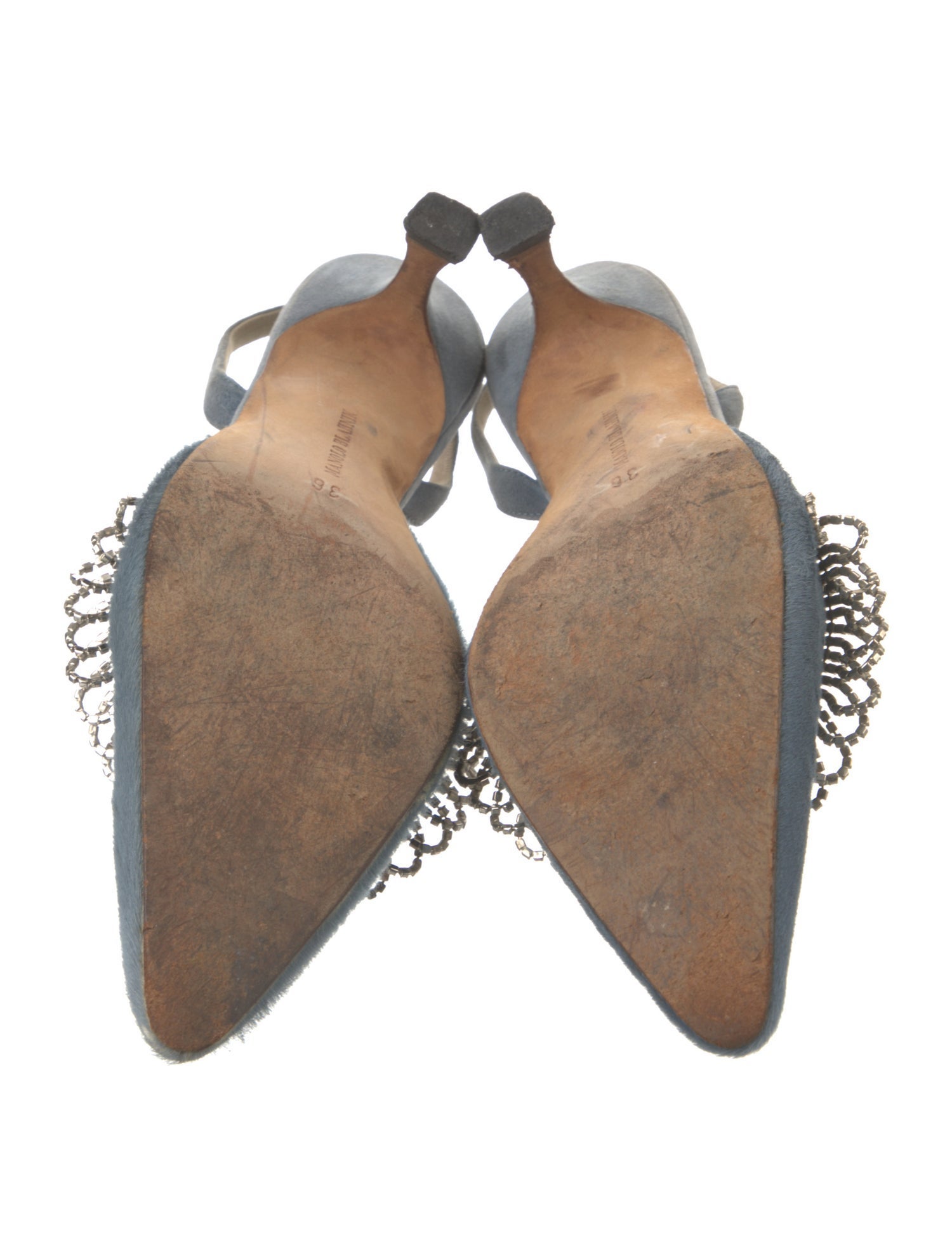 Manolo Blahnik Crystal Embellishments Mules