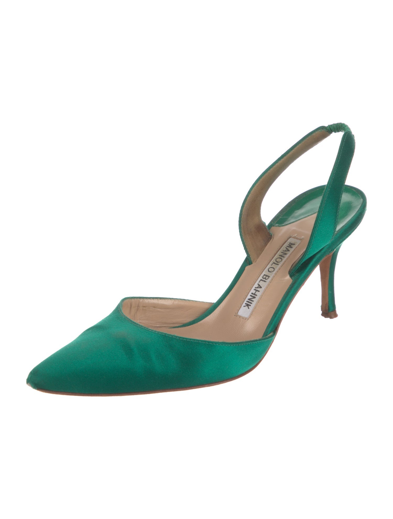 Manolo Blahnik Carolyne Satin Slingback Pumps