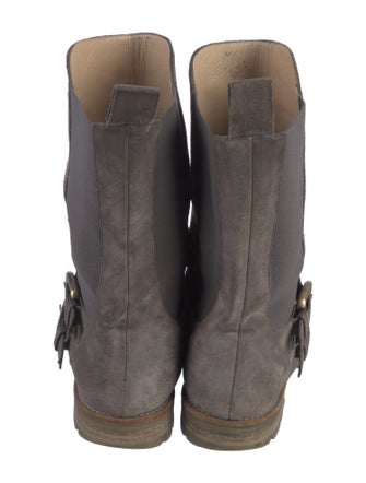 Manolo Blahnik Suede Combat Boots