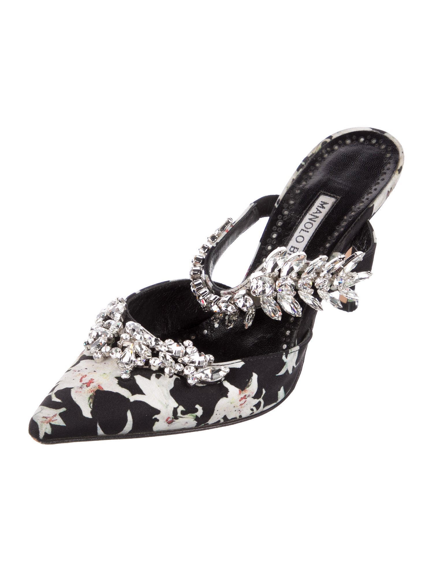 Manolo Blahnik Crystal Embellishments Slingback Pumps