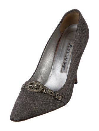 Manolo Blahnik Mesh Accents Pumps