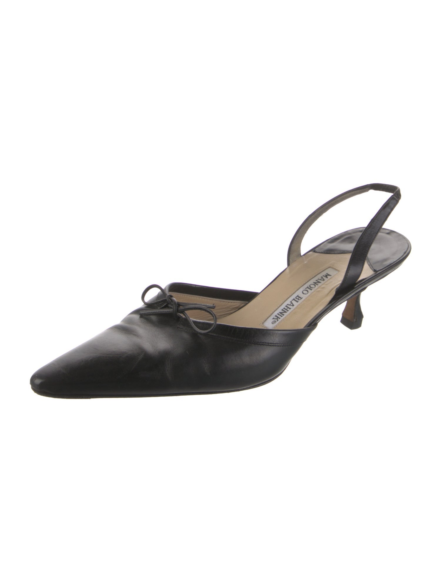 Manolo Blahnik Carolyne Leather Slingback Pumps