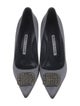 Manolo Blahnik Satin Crystal Embellishments Pumps