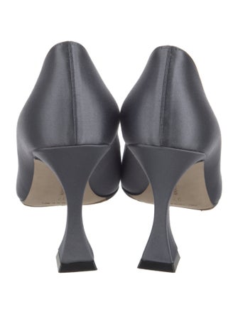 Manolo Blahnik Satin Crystal Embellishments Pumps