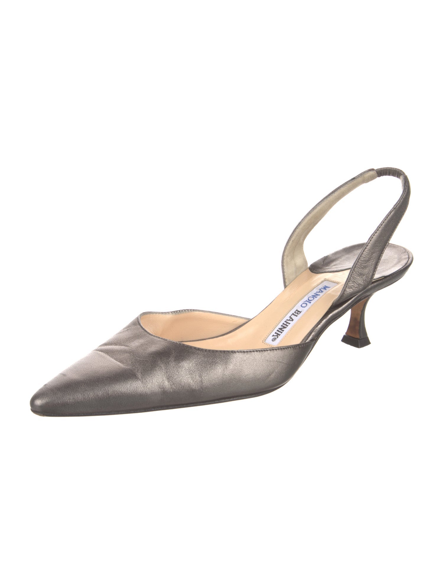 Manolo Blahnik Carolyne Leather Slingback Pumps
