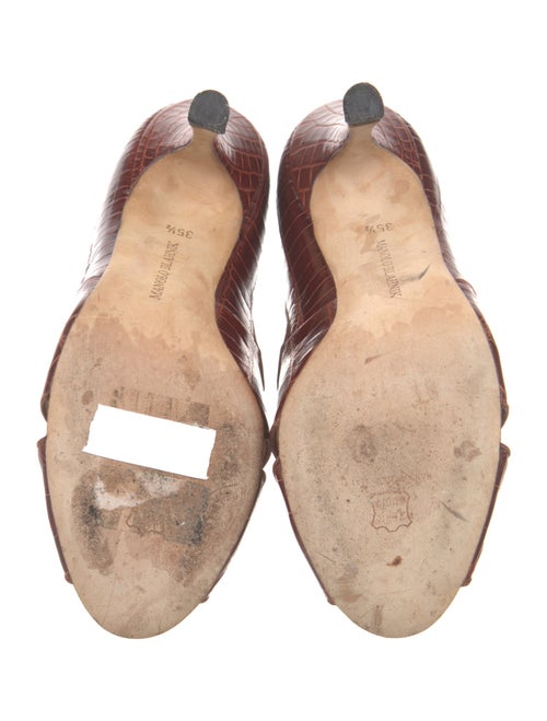 Manolo Blahnik Crocodile Printed Pumps