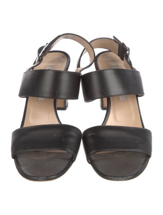 Manolo Blahnik Leather Slingback Sandals