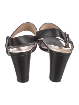 Manolo Blahnik Leather Slingback Sandals