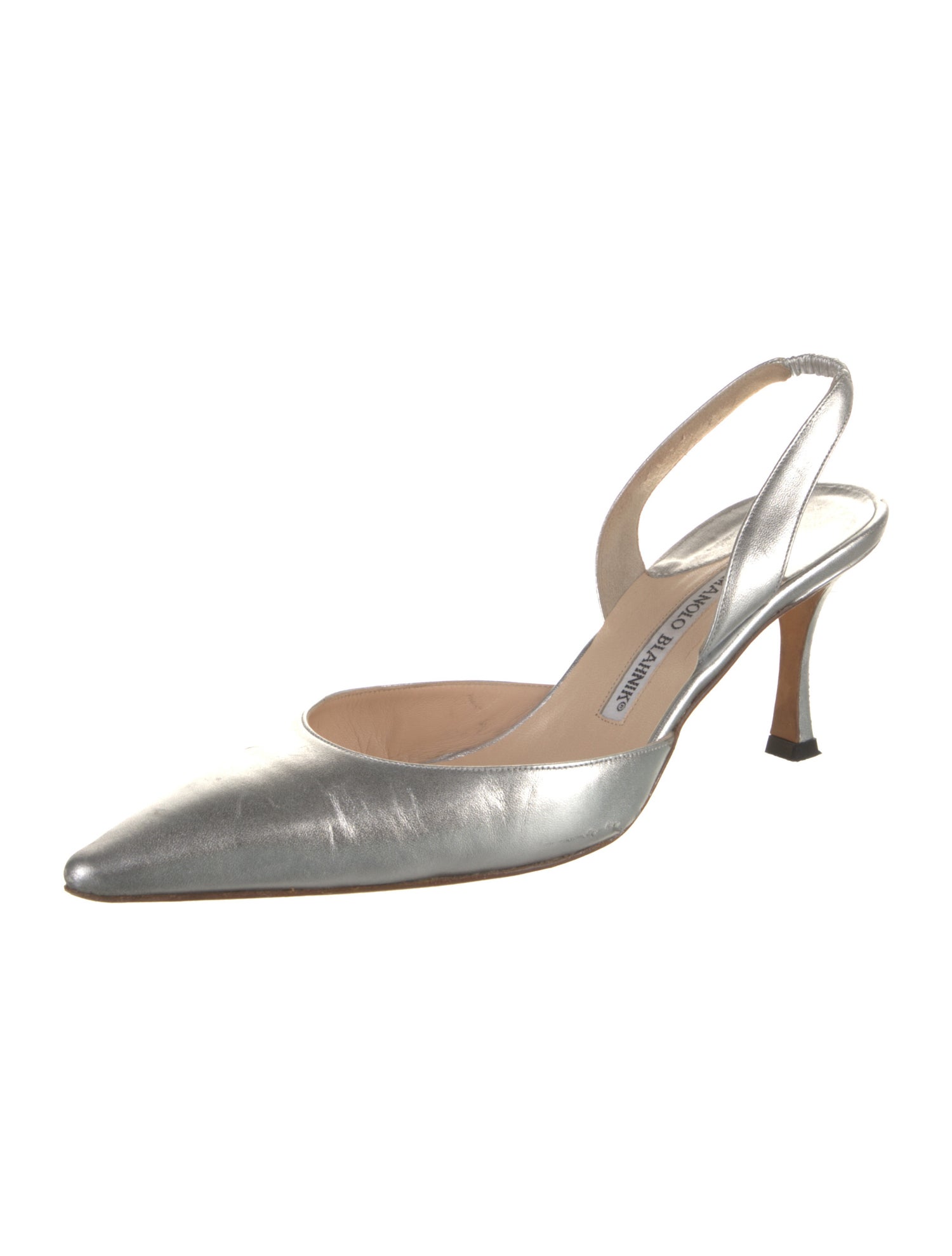 Manolo Blahnik Carolyne Leather Slingback Pumps