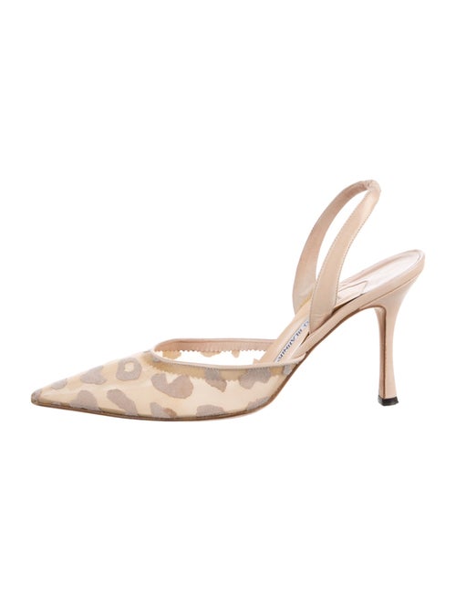 Manolo Blahnik Carolyne Animal Print Slingback Pumps