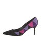 Manolo Blahnik Suede Printed Pumps