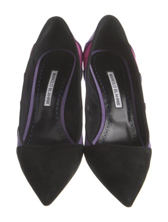 Manolo Blahnik Suede Printed Pumps