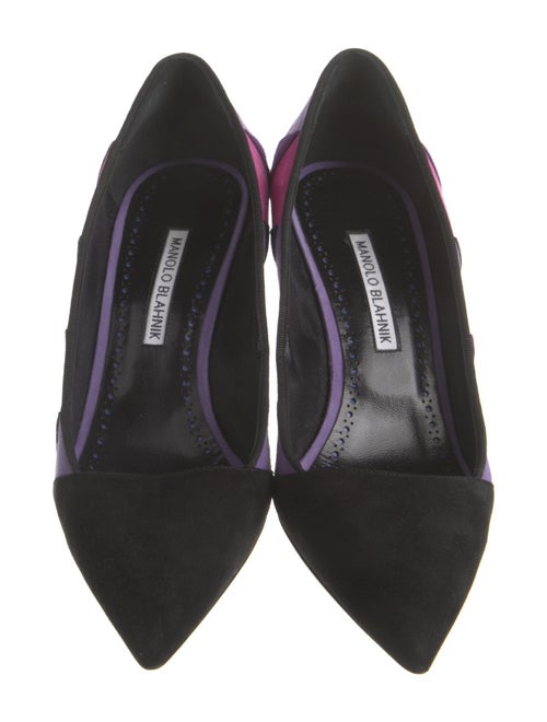 Manolo Blahnik Suede Printed Pumps