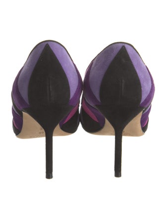 Manolo Blahnik Suede Printed Pumps