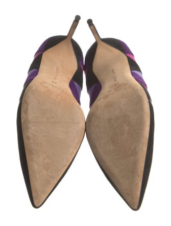 Manolo Blahnik Suede Printed Pumps