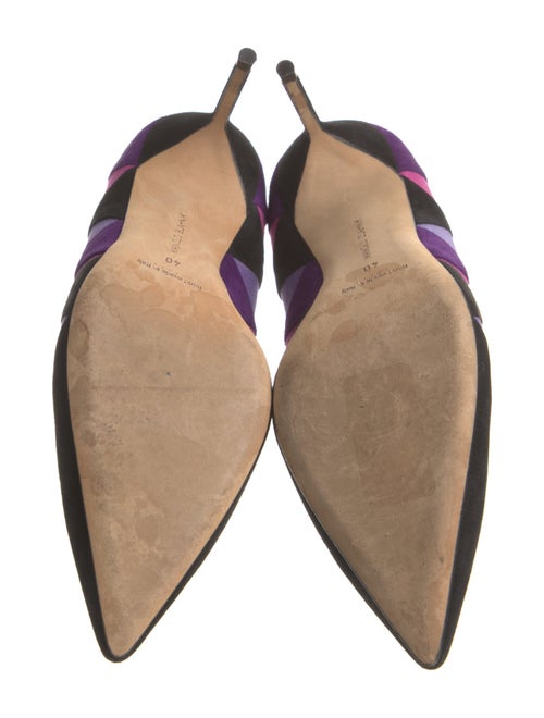 Manolo Blahnik Suede Printed Pumps