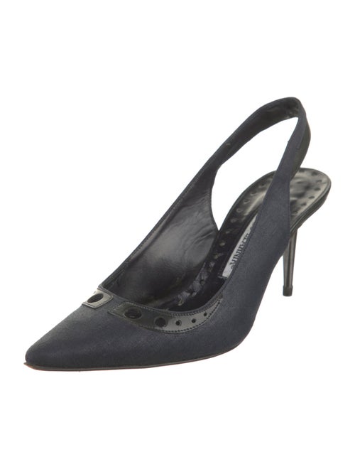 Manolo Blahnik Canvas Slingback Pumps