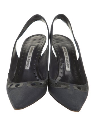 Manolo Blahnik Canvas Slingback Pumps