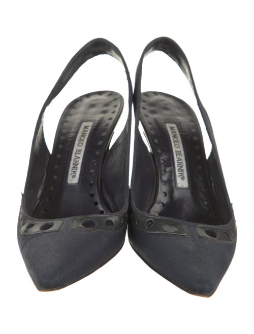 Manolo Blahnik Canvas Slingback Pumps