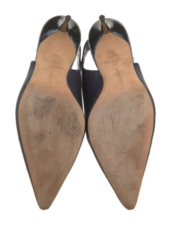Manolo Blahnik Canvas Slingback Pumps