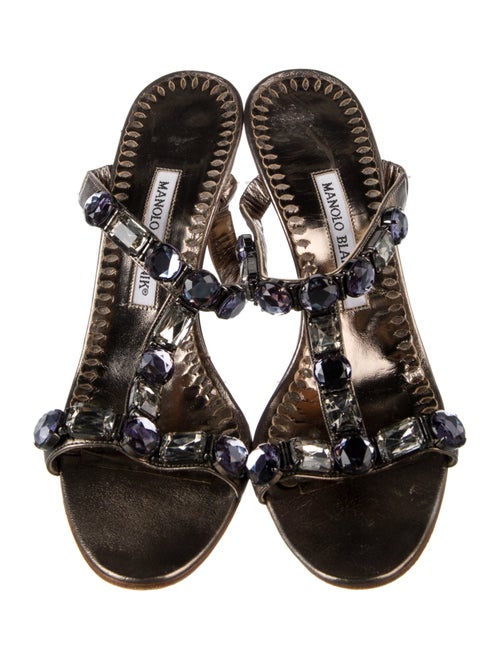 Manolo Blahnik Leather Slides