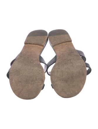 Manolo Blahnik Serrato Leather Slides