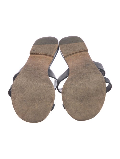 Manolo Blahnik Serrato Leather Slides