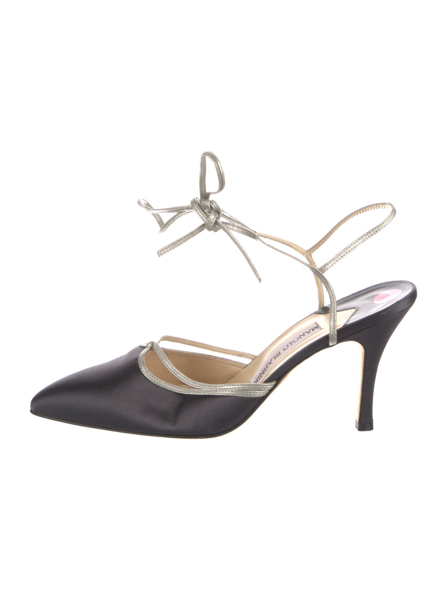 Manolo Blahnik Satin Slingback Pumps