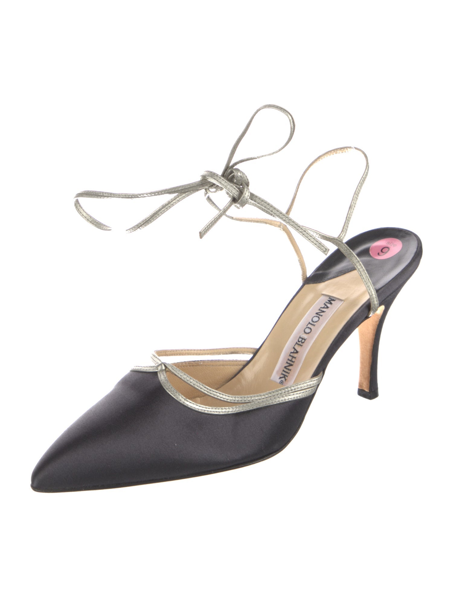 Manolo Blahnik Satin Slingback Pumps