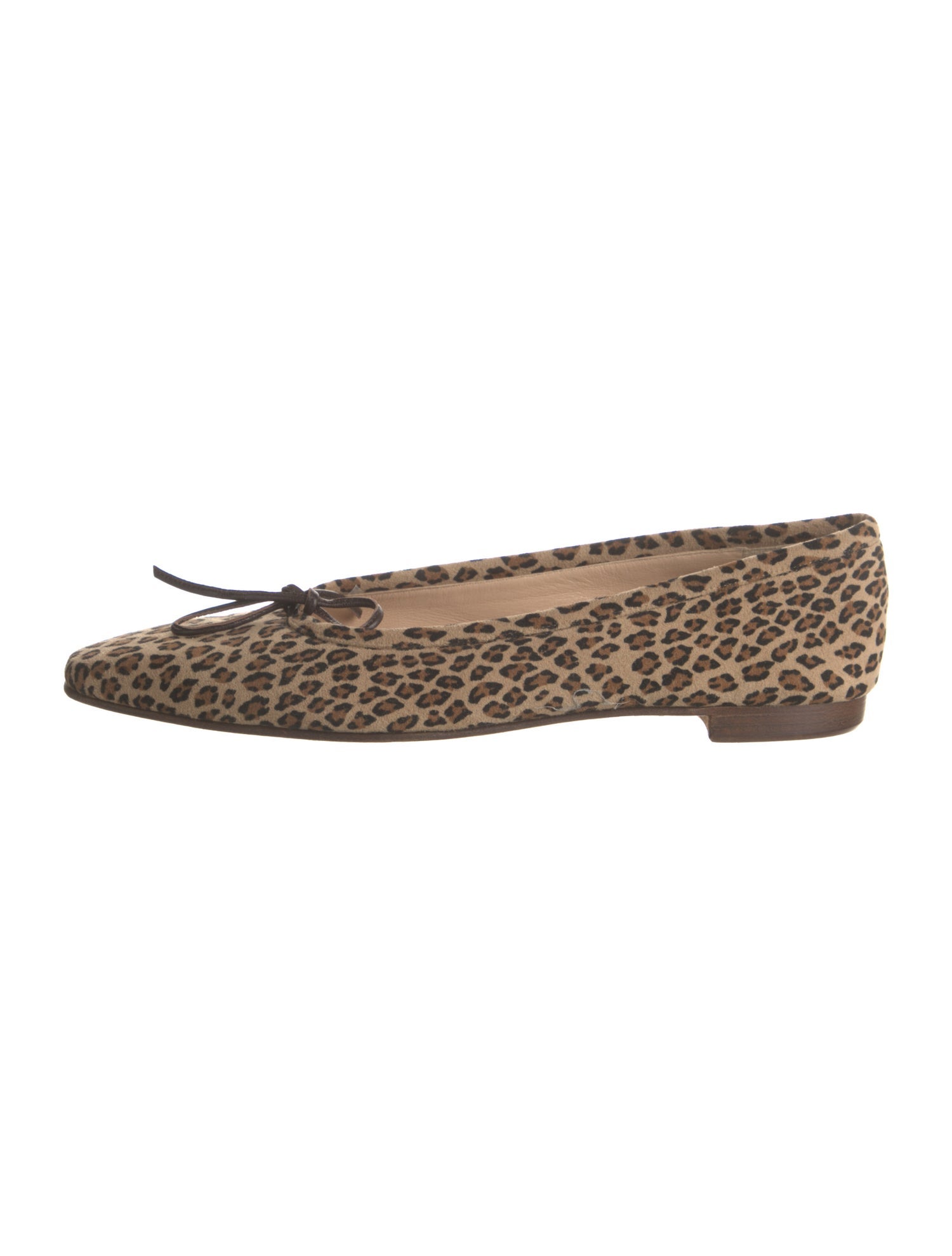 Manolo Blahnik Suede Animal Print Ballet Flats
