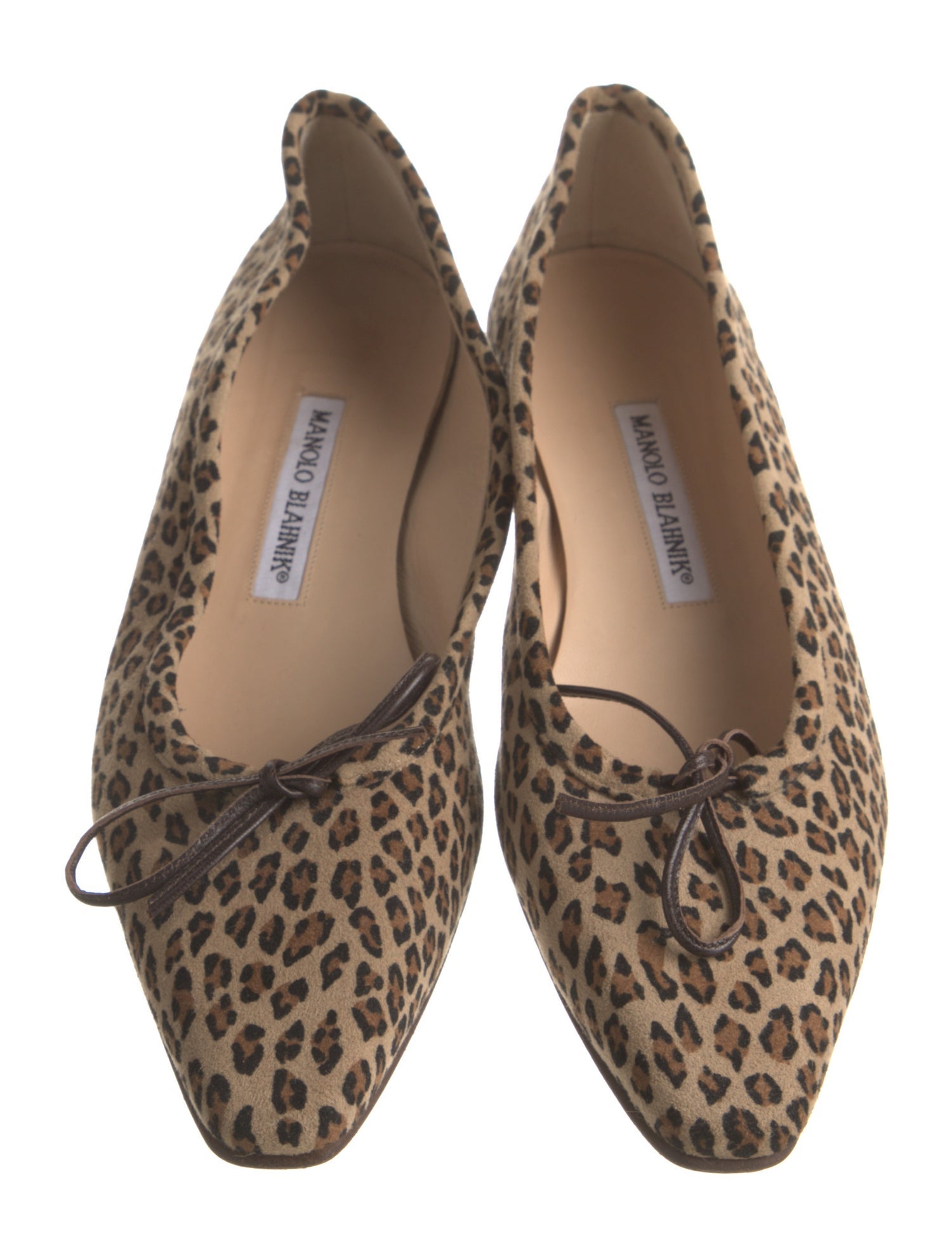 Manolo Blahnik Suede Animal Print Ballet Flats