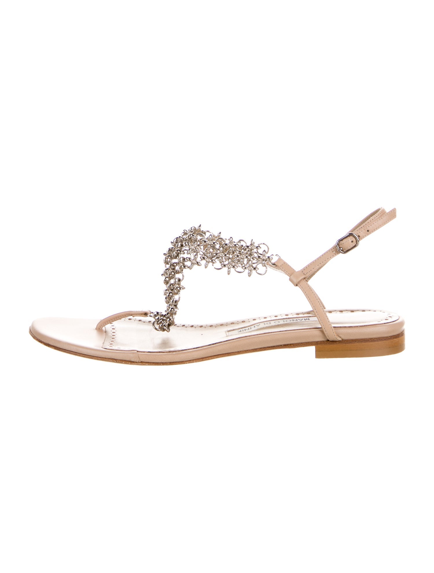 Manolo Blahnik Mareki Leather Slingback Sandals
