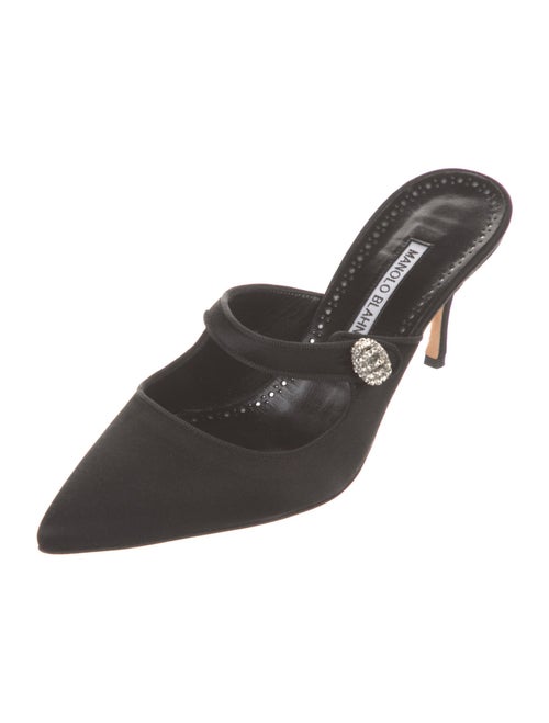 Manolo Blahnik Camparimu Jewel Satin Mules