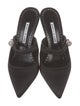 Manolo Blahnik Camparimu Jewel Satin Mules