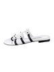 Manolo Blahnik Patent Leather Colorblock Pattern Slides