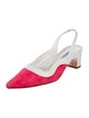 Manolo Blahnik Suede Colorblock Pattern Slingback Pumps