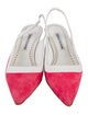 Manolo Blahnik Suede Colorblock Pattern Slingback Pumps
