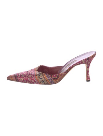 Manolo Blahnik Printed Mules