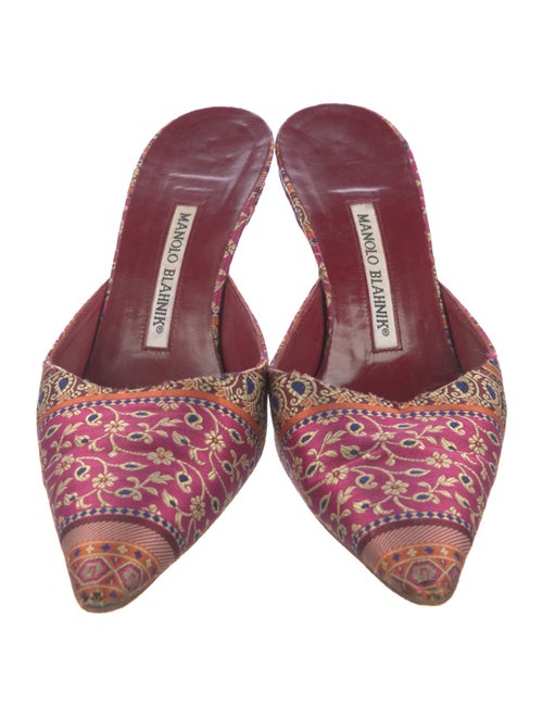 Manolo Blahnik Printed Mules