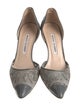 Manolo Blahnik Leather Patterned D'Orsay Pumps